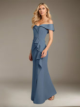 Mermaid Off-the-Shoulder Floor-Length Satin Mother of the Bride Dress